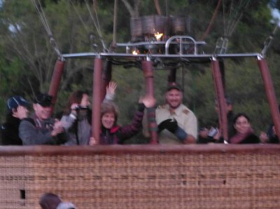 Yes, yes, I know this is blurry, but it shows Mike & Deb in the balloon!