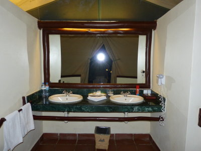 The 'sink room' in the bathroom area