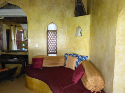 Daybed and dressing area in the villa