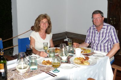 Deb and Don enjoy the meal