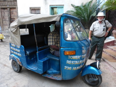 Tuk tuk - transportation to the rooftop restaurant