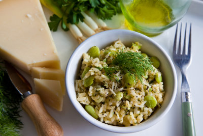 Risotto with Green Herbs and Lima Beans