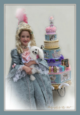 Marie Antoinette and her little poodle.