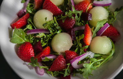Arugula, Strawberry and Goldendew Salad