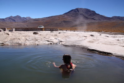 Hot bath at 4200 m Near Tatio Geysers