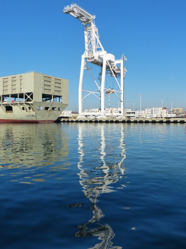 Oakland Estuary Crane Reflection