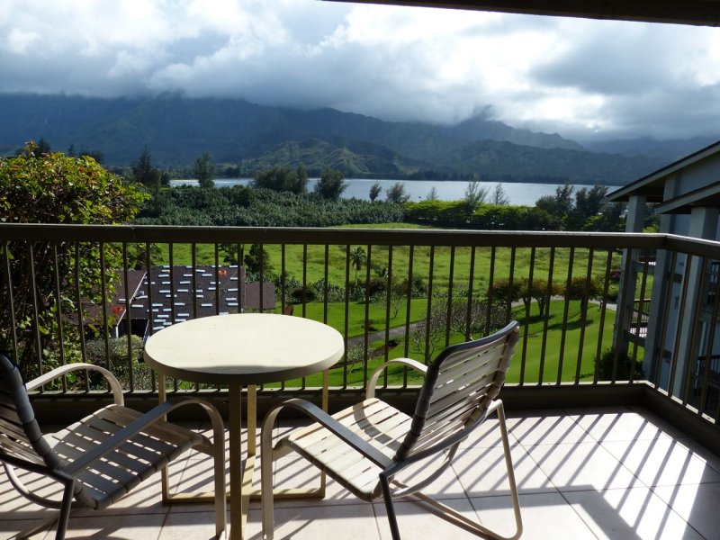 View from our Lanai at the Hanalei Bay Resort