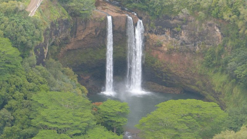 Helicopter View of Wailua Falls