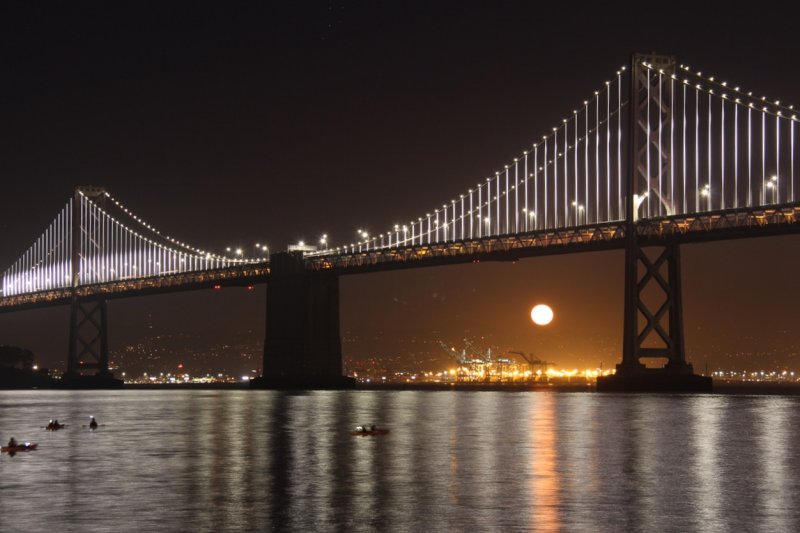 Bay Bridge Super Moon