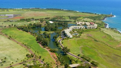 Aerial of the Marriotts Kauai Lagoons