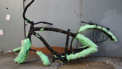 Abandoned Green Furry Bike