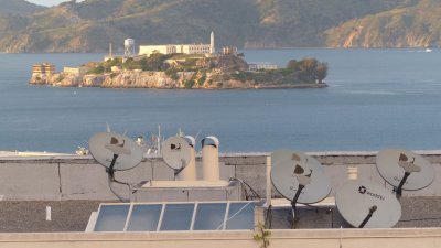 Alcatraz With Satellite Dishes