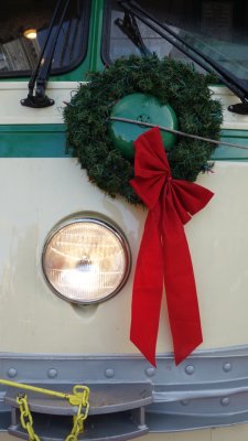 F Market Street Car with Christmas Wreath