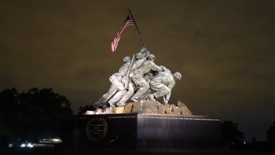 US Marine Corps War Memorial at Night