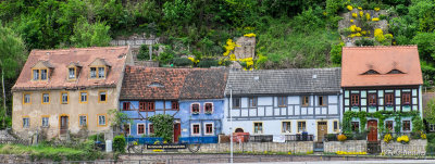 Old Houses in Meissen Along the Elbe River