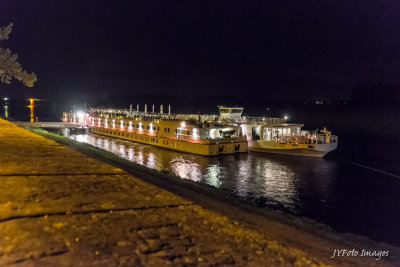 Night Docking on the Elbe River