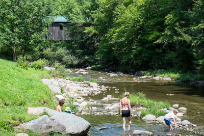 The Swimming Hole by the Covered Bridge