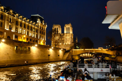 Approaching Notre Dame on the Illumination Cruise