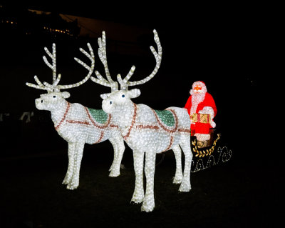 Santa n Reindeer Pulling Sleigh