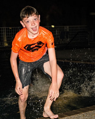 Tommy Getting out of Pool