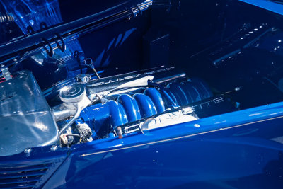Blue Ford Engine