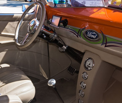 Orange n White Ford Coupe Interior