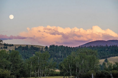 Moon and Sunset Clouds