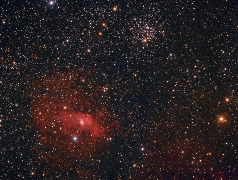 Bubble Nebula and Open Cluster M52