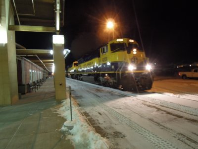 Our train being pulled in Fairbanks Station