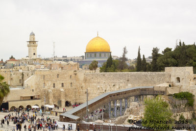 View of the Western Wall on the west side of the Temple Mount (Old city of Jerusalem)