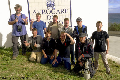 Azores (Corvo) - 2012 Birding team (with Ren-Marie, Ernie, Gordon, Holger, Darryl, Jens, Pierre, myself, Eric, Vincent)