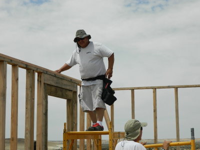 Manuel working on header