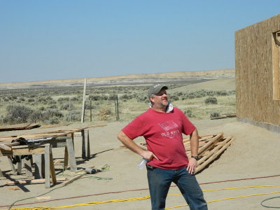 Chris Beams checks out the progress