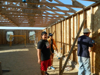Josh and Doug working on electrical wiring