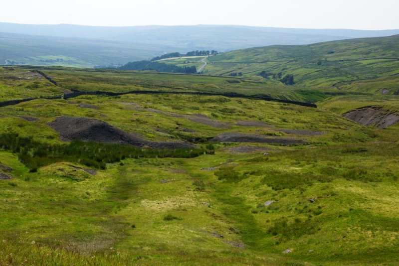 Mine waste above Garrigill. I picked up fluorite, quartz and galena here.