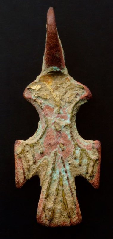 Gilt copper alloy eagle pendant, early Medieval-Medieval, Suffolk, UK.