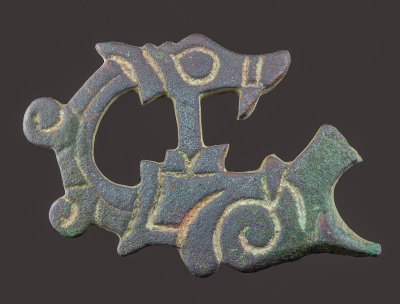 Ringerike style dragon, bridle cheekpiece, 6 cm, 10th-11th century, Essex