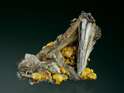 Campylite with Baryte, 6 cm, Drygill Mine, Caldbeck Fells, Cumbria.