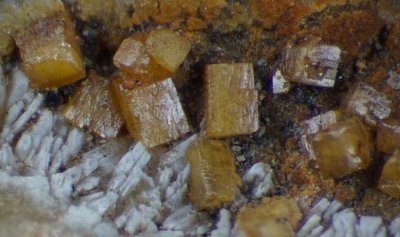 Wulfenite crystals, Burtness Wood, Buttermere, Cumbria.