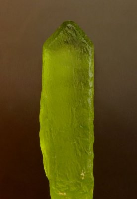 Olivine var peridot. 22 mm. Pyaung Gaung mine, Bernardmyo village, north of Mogok, Burma (Myanmar).