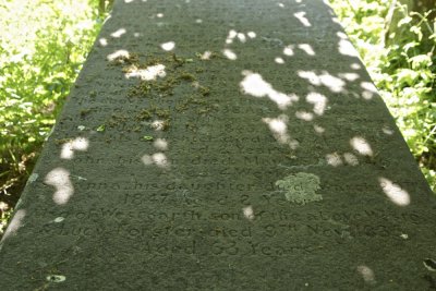 Tomb of the Westgarth Forster family. The original limestone slab was replaced in 1930.