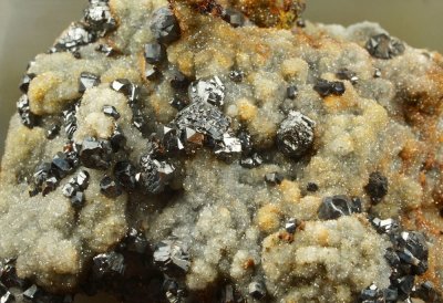 Sphalerite crystals to 7 mm on 8 cm quartz matrix. Scraithole Mine, Carrshield, W Allendale, Northumberland, UK.