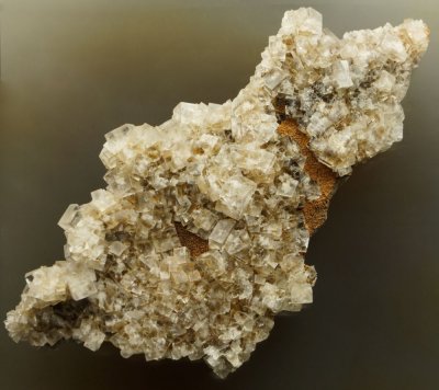 Fluorite crystals to 6 mm in 85 mm group. Middlegrove Vein, Killhope, Weardale, Co Durham.