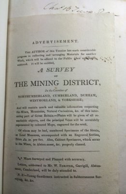 Advertisement in Forster (1821)