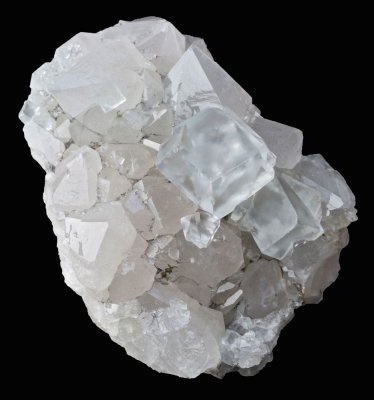 Cambokeels twinned fluorite on quartz, crystals to 15 mm, 6 cm specimen.