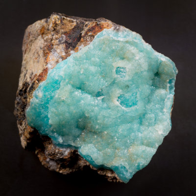 Hemimorphite, 45 mm x 40 mm x 25 mm, Roughton Gill Mine, ex Cedric Rogers (author books on rocks and minerals) and Barstow.