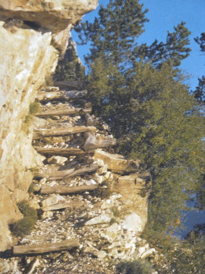 Steep rocky stairs Grand Canyon South Rim