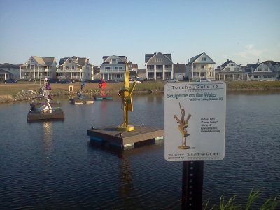 Floating Statues on Silver Lake 