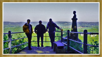 Visitors and the Wilhelm Hauff Memorial