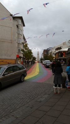 Street leading up to Hallgrimskirkja